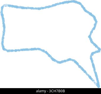 Blaue Kreide, Wellige Sprechblase Stock Vektor