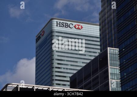 London, Großbritannien. 31. August 2025. Außenansicht des globalen Hauptsitzes von HSBC in Canary Wharf. Quelle: Vuk Valcic/Alamy Stockfoto