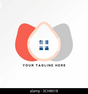 Logo Design Grafik Konzept kreative Premium Vektor Stock Bild Top Sell 3 Avocado Obst Fenster investierend Haus Finanzierung Gemüse Vitamin Garten Shop Stock Vektor
