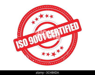 Eine nach ISO 9001 zertifizierte Gummidichtung mit gepunktetem Kreis Stock Vektor