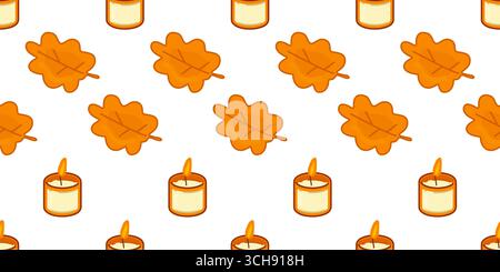 Nahtloses Muster Mit Kerzenblatt Im Herbst Stock Vektor