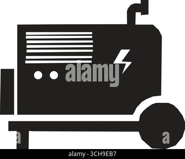 Tragbare Generatoren – Industrielle Silhouette – Kunstwerke Stock Vektor