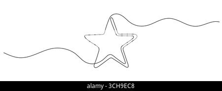 Durchgehend eine bearbeitbare Sternzeile. Minimalistische Vektorzeichnung Stock Vektor
