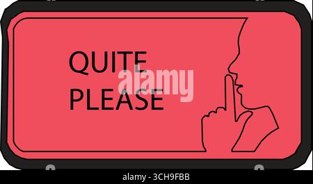Ziemlich warnendes Schild mit roter Silhouette Person Geste und feinem schwarzem Text auf weißem Hintergrund. Stock Vektor