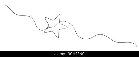 Durchgehend eine bearbeitbare Sternzeile. Minimalistische Vektorzeichnung Stock Vektor