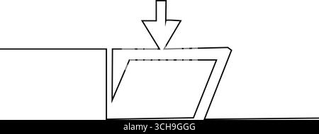 Einzeiliges Symbol zum Herunterladen und Speichern von digitalen Dateien und Dokumentenverwaltungssystem, Vektorillustration Stock Vektor