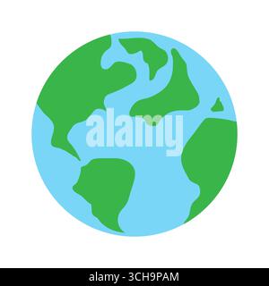 Erdsymbol, Weltsymbol, Globe-Symbol, Planet-Symbol. Vektorillustration isoliert auf weißem Hintergrund. Stock Vektor