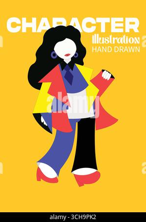 Handgezeichnete Modelabbildung – Modernes Mädchendesign Stock Vektor