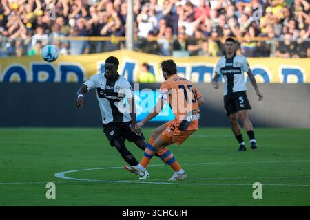 Mandela Keita von Parma Calcio 1913 während des Fußballspiels zwischen Parma Calcio 1913 und Atalanta BC 1907, MD2 der Serie A Enilive italienischer Fußball cham Stockfoto
