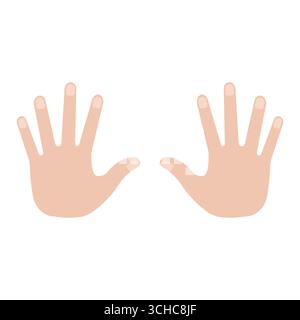 Hand. Rückhand. Vektorillustration isoliert auf weißem Hintergrund. Stock Vektor