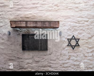 Die Überreste der Wertheimer Synagoge. 1799 erbaut, war sie ein zentrales Merkmal der Stadt bis zu ihrer Zerstörung während des NS-Holocaust. Stockfoto