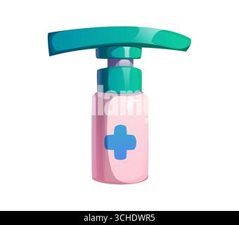 Krankenhaus Schriftart, antiseptische Flasche Buchstabe T. medizinisches Typeset Element, Gesundheitswesen isolierte Zeichentrickvektor Schriftzeichen. Krankenhaus ABC Buchstabe oder Medizin Apotheke Englisch Alphabet Typ Symbol Stock Vektor