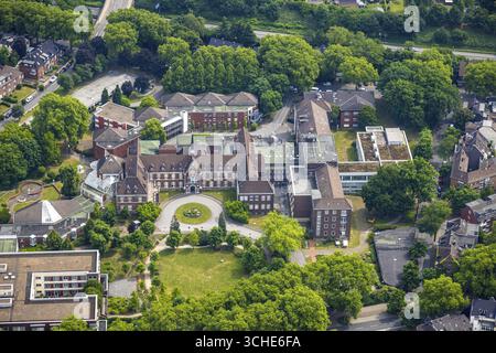 Luftaufnahme, Johanniter Hospital, Sterkrade Mitte, Oberhausen, Ruhrgebiet, Nordrhein-Westfalen, Deutschland, DE, Europa, Gesundheitswesen, Krankenhaus, Klinik, c Stockfoto