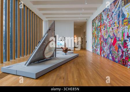 Das Innere des M+ Museums in Hongkong zeigt die Architektursammlung mit dem Gebäude des Nakagin Capsule Tower Stockfoto