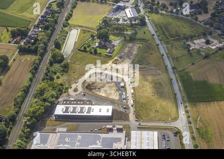 Luftaufnahme, Baustelle Handelshof Hamm Großhandelsmarkt Roemerstraße, Baustelle Bockum-Hoevel, Hamm, Ruhrgebiet, Nord-Rhi Stockfoto