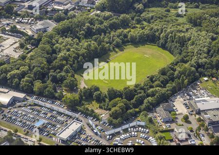 Luftaufnahme, Sportplatz Schuetzenverein 1927 Bockum-Hoevel e.V., Bockum-Hoevel, Hamm, Ruhrgebiet, Nordrhein-Westfalen, Deutschland Stockfoto