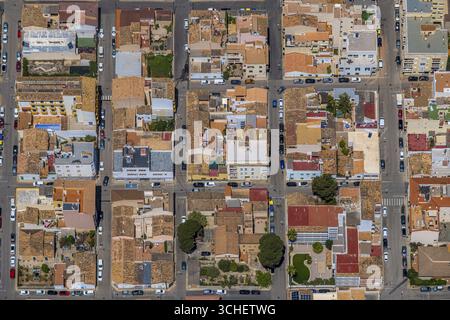 Luftaufnahme, Blick auf das Stadtzentrum, es Pelats, Cala Gat, Cala Rajada, Capdepera, Balearen, Mallorca, Balearen, Spanien Stockfoto