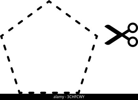 Schneidendes fünfeckiges Arbeitsblattelement für Vorschule und Kindergarten Stock Vektor