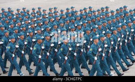 Hanoi, Vietnam. September 2025. (250902) -- HANOI, 2. September 2025 (Xinhua) -- vietnamesische Soldaten nehmen an einer Militärparade zum 80. Jahrestag der Augustrevolution und des Nationalfeiertags auf dem Ba Dinh-Platz in Hanoi, Vietnam, 2. September 2025 teil. Vietnam begangen am Dienstag den 80. Jahrestag der Augustrevolution und Nationalfeiertag mit einer großen Militärparade auf dem Ba Dinh Platz in der Hauptstadt Hanoi, berichtete die Vietnam News Agency. Quelle: Xinhua/Alamy Live News Stockfoto