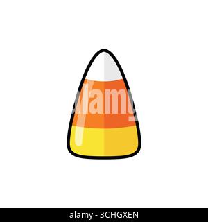 Klassischer Halloween-Zuckermais mit drei Farben eine einfache Vektor-Kunst-Illustration Stock Vektor