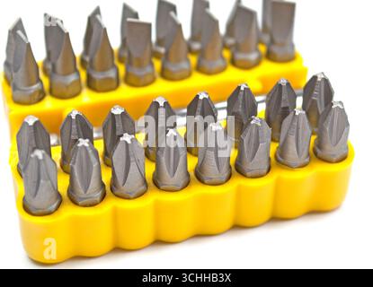 Verschiedene Schraubendreherklingen zu wechseln Stockfoto