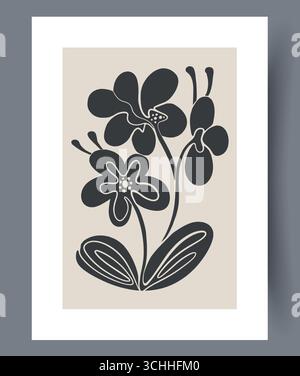 Ein stilvolles Blumendesign mit auffälligen Linien und einzigartigen Formen, die die Aufmerksamkeit auf sich ziehen Stock Vektor