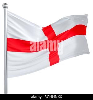 3D englische Flagge winkt auf transparentem Hintergrund Stockfoto