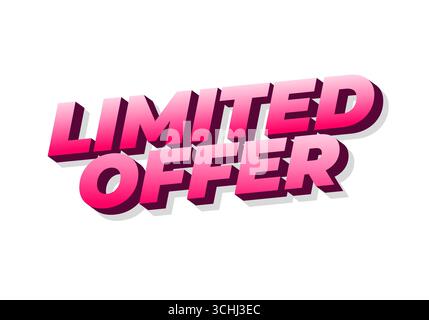 Ein auffälliges und lebendiges Grafikdesign mit dem Text Limited in einem rosa Verlauf mit 3D-Effekt. Stock Vektor