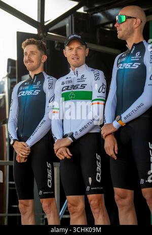 21. Tour durch Großbritannien, Suffolk, Großbritannien. September 2025. Rory Townsend wird dem Publikum auf der ersten Stufe der Tour of Britain, 2. September 2025 vorgestellt. Credit: Vue Studios/Alamy Live News Stockfoto