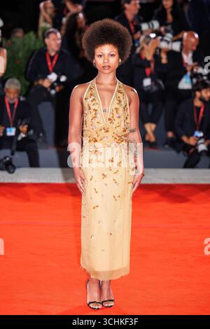 Venedig, Italien. September 2025. Die amerikanische Schauspielerin Myha'la Herrold besucht den roten Teppich des Films „Dead man's Wire“ beim 82. Filmfestival in Venedig. Quelle: SOPA Images Limited/Alamy Live News Stockfoto