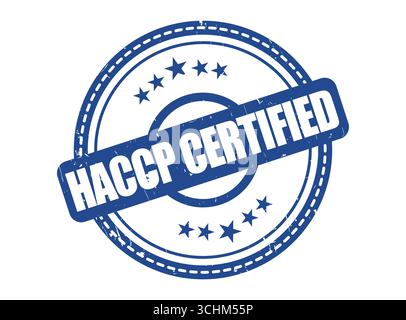 Ein HACCP-zertifiziertes Gummistempel mit Sternrand Stock Vektor