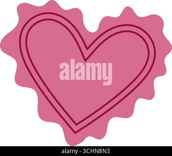 Geschenk Mit Wachsversiegelung Mit Rosa Herzmuster Stock Vektor