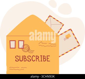 Briefumschlag Und Kartenflat Stock Vektor