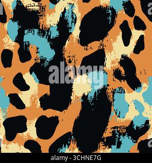 Handgezeichnete gestrichelte Linien, nahtloses abstraktes Streifenmuster auf strukturiertem Hintergrund Stock Vektor