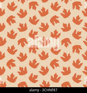 Trendiges rotes Ahornmuster im Herbst. Vintage-Tapetenmuster und -Textur für Inneneinrichtung oder Wohnkultur. Ländliche und ländliche Ästhetik. Stock Vektor