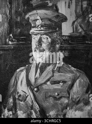 Porträt von Sir William Robertson, Chef des Kaiserlichen Generalstabs der britischen Armee während des Ersten Weltkriegs, veröffentlicht in L’Illustration am 17. Juni 1916. Robertson war der erste britische Soldat, der vom Privatmarschall zum Feldmarschall Aufstieg und die Strategie mit Douglas Haig überwachte. Seine Führung war von zentraler Bedeutung für Großbritanniens Kriegsplanung und Koordination mit den alliierten Streitkräften. Stockfoto