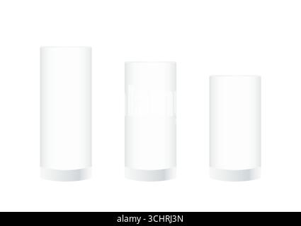 Leeres Realistisches Trinkglas Transparent. Vektorillustration isoliert auf weißem Hintergrund. Stock Vektor