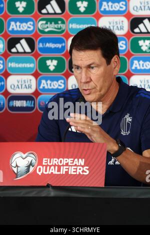 Vaduz, Liechtenstein. September 2025. Der belgische Cheftrainer Rudi Garcia wurde während einer Pressekonferenz der belgischen Fußballnationalmannschaft Rote Teufel am Mittwoch, den 3. September 2025, in Vaduz, Liechtenstein, vorgestellt. Das Team bereitet sich auf die WM-Qualifikation morgen gegen Liechtenstein vor. BELGA FOTO BRUNO FAHY Credit: Belga News Agency/Alamy Live News Stockfoto