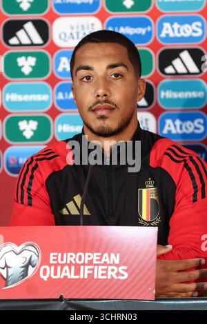Vaduz, Liechtenstein. September 2025. Der belgische Youri Tielemans wurde auf einer Pressekonferenz der belgischen Fußballnationalmannschaft Rote Teufel am Mittwoch, den 3. September 2025, in Vaduz, Liechtenstein, dargestellt. Das Team bereitet sich auf die WM-Qualifikation morgen gegen Liechtenstein vor. BELGA FOTO BRUNO FAHY Credit: Belga News Agency/Alamy Live News Stockfoto