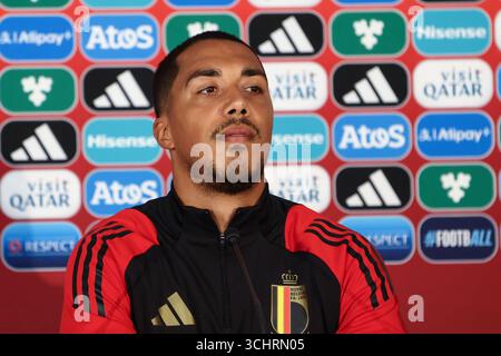 Vaduz, Liechtenstein. September 2025. Der belgische Youri Tielemans wurde auf einer Pressekonferenz der belgischen Fußballnationalmannschaft Rote Teufel am Mittwoch, den 3. September 2025, in Vaduz, Liechtenstein, dargestellt. Das Team bereitet sich auf die WM-Qualifikation morgen gegen Liechtenstein vor. BELGA FOTO BRUNO FAHY Credit: Belga News Agency/Alamy Live News Stockfoto