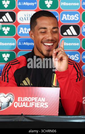 Vaduz, Liechtenstein. September 2025. Der belgische Youri Tielemans wurde während einer Pressekonferenz der belgischen Fußballnationalmannschaft der Roten Teufel am Mittwoch, den 3. September 2025, in Vaduz, Liechtenstein, vorgestellt. Das Team bereitet sich auf die WM-Qualifikation morgen gegen Liechtenstein vor. BELGA FOTO BRUNO FAHY Credit: Belga News Agency/Alamy Live News Stockfoto