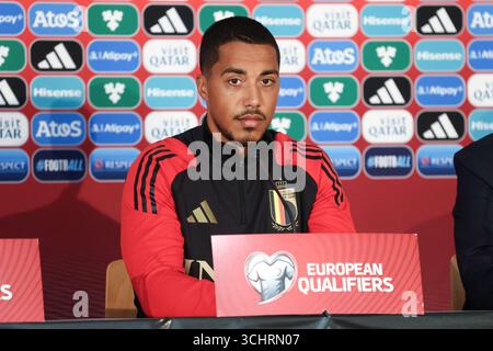 Vaduz, Liechtenstein. September 2025. Der belgische Youri Tielemans wurde auf einer Pressekonferenz der belgischen Fußballnationalmannschaft Rote Teufel am Mittwoch, den 3. September 2025, in Vaduz, Liechtenstein, dargestellt. Das Team bereitet sich auf die WM-Qualifikation morgen gegen Liechtenstein vor. BELGA FOTO BRUNO FAHY Credit: Belga News Agency/Alamy Live News Stockfoto