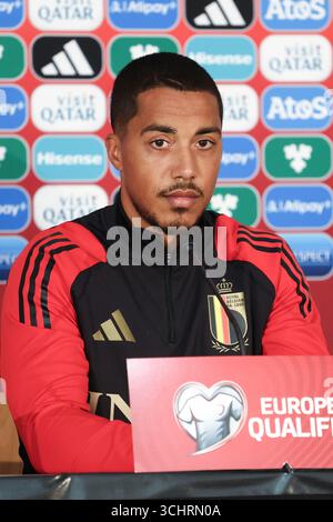 Vaduz, Liechtenstein. September 2025. Der belgische Youri Tielemans wurde auf einer Pressekonferenz der belgischen Fußballnationalmannschaft Rote Teufel am Mittwoch, den 3. September 2025, in Vaduz, Liechtenstein, dargestellt. Das Team bereitet sich auf die WM-Qualifikation morgen gegen Liechtenstein vor. BELGA FOTO BRUNO FAHY Credit: Belga News Agency/Alamy Live News Stockfoto