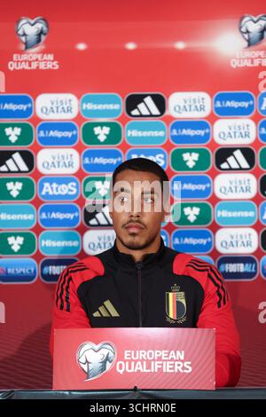 Vaduz, Liechtenstein. September 2025. Der belgische Youri Tielemans wurde auf einer Pressekonferenz der belgischen Fußballnationalmannschaft Rote Teufel am Mittwoch, den 3. September 2025, in Vaduz, Liechtenstein, dargestellt. Das Team bereitet sich auf die WM-Qualifikation morgen gegen Liechtenstein vor. BELGA FOTO BRUNO FAHY Credit: Belga News Agency/Alamy Live News Stockfoto