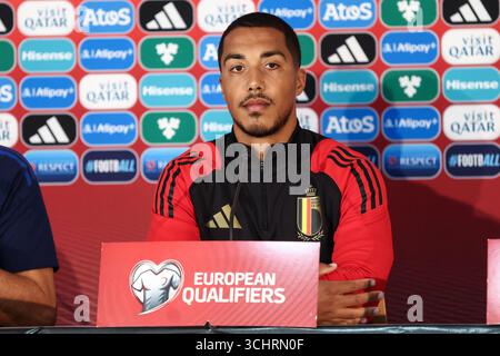 Vaduz, Liechtenstein. September 2025. Der belgische Youri Tielemans wurde auf einer Pressekonferenz der belgischen Fußballnationalmannschaft Rote Teufel am Mittwoch, den 3. September 2025, in Vaduz, Liechtenstein, dargestellt. Das Team bereitet sich auf die WM-Qualifikation morgen gegen Liechtenstein vor. BELGA FOTO BRUNO FAHY Credit: Belga News Agency/Alamy Live News Stockfoto