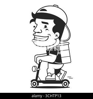 Mann im Anzug reitend sitzender Elektroroller Vektor-Kunst Stock Vektor