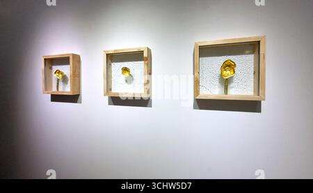 Bangkok, Thailand - 5. August 2024: Ausstellung für zeitgenössische Kunst, Things Occupying Space von Jun.GK Solo im MATDOT Art Center, Bangkok, Thai Stockfoto