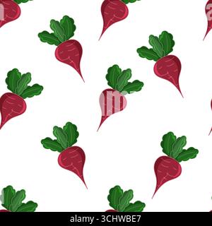 Nahtloses Rübenmuster auf weißem Hintergrund Stock Vektor