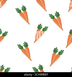 Nahtloses Karottenmuster auf weißem Hintergrund Stock Vektor