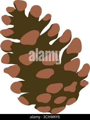 Abbildung eines Tannenzapfens isoliert auf weißem Hintergrund Stock Vektor
